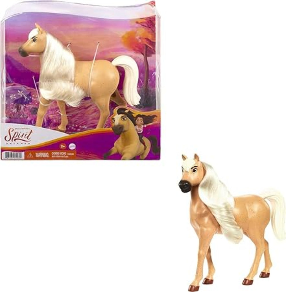 MATTEL®  Dreamworks Spirit - American Workhorse Hengst - Pferd, Mustang Stute aus der Herde von "Spirit - frei und ungezähmt" (20), beweglicher Kopf und lange Mähne, tolles Geschenk für Pferdeliebhaber ab 3 Jahren