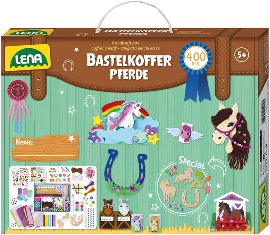 LENA Bastelkoffer Pferde - Kreatives Bastelset Premium