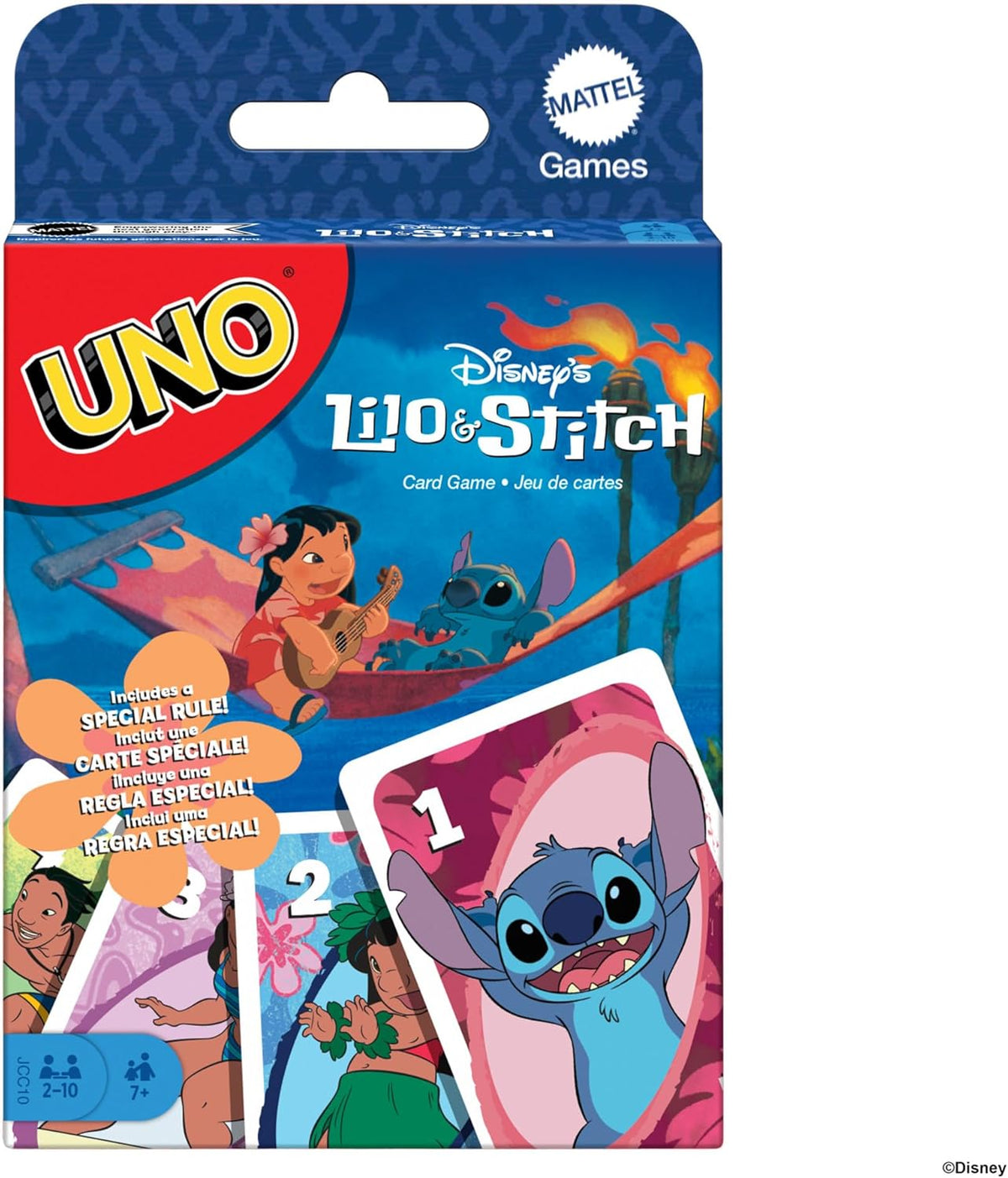 Disney Lilo & Stitch UNO Kartenspiel - Familienspiel für 2-10 Spieler ab 7 Jahren