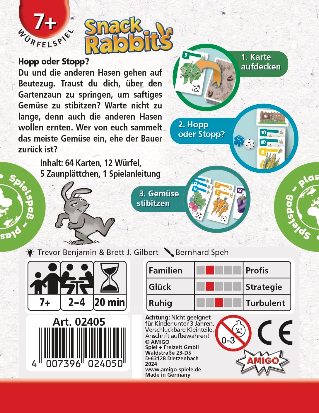 AMIGO Snack Rabbits Würfelspiel für 2–4 Spieler ab 7 J.