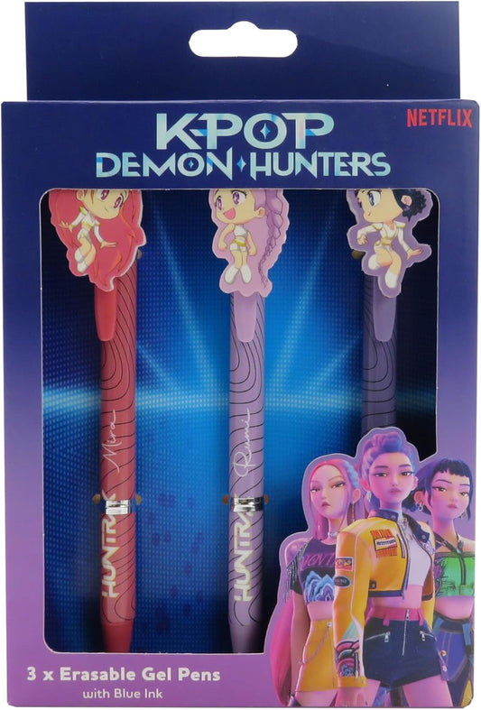 KPop Demon Hunters radierbare Gelschreiber, 3er-Set, blau
