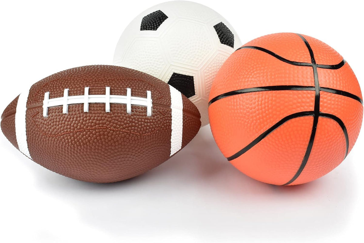 LEGAMI Mini Ball Set – 3 Mini-Bälle Fußball, Basketball, Football