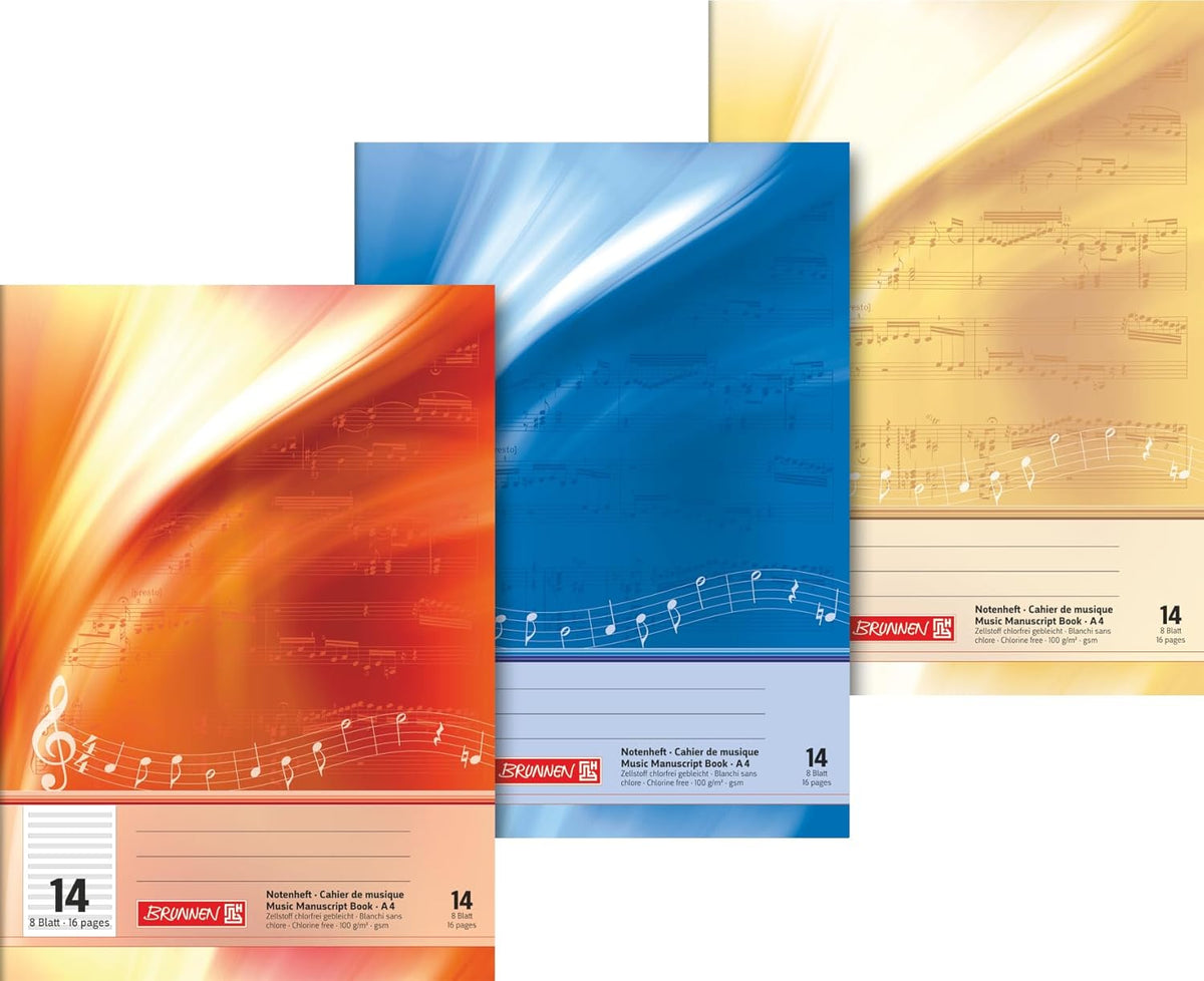 BRUNNEN Notenheft A4 - Premium Musikpapier für perfekte Kompositionen