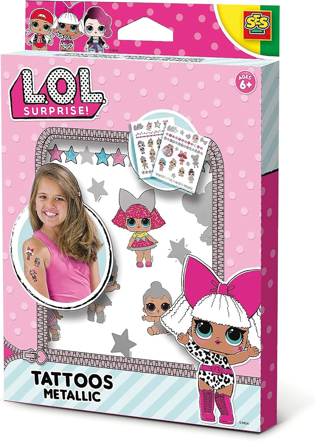 SES Creative Metallische Tattoos L.O.L. Surprise - 2 Tattoovorlagen