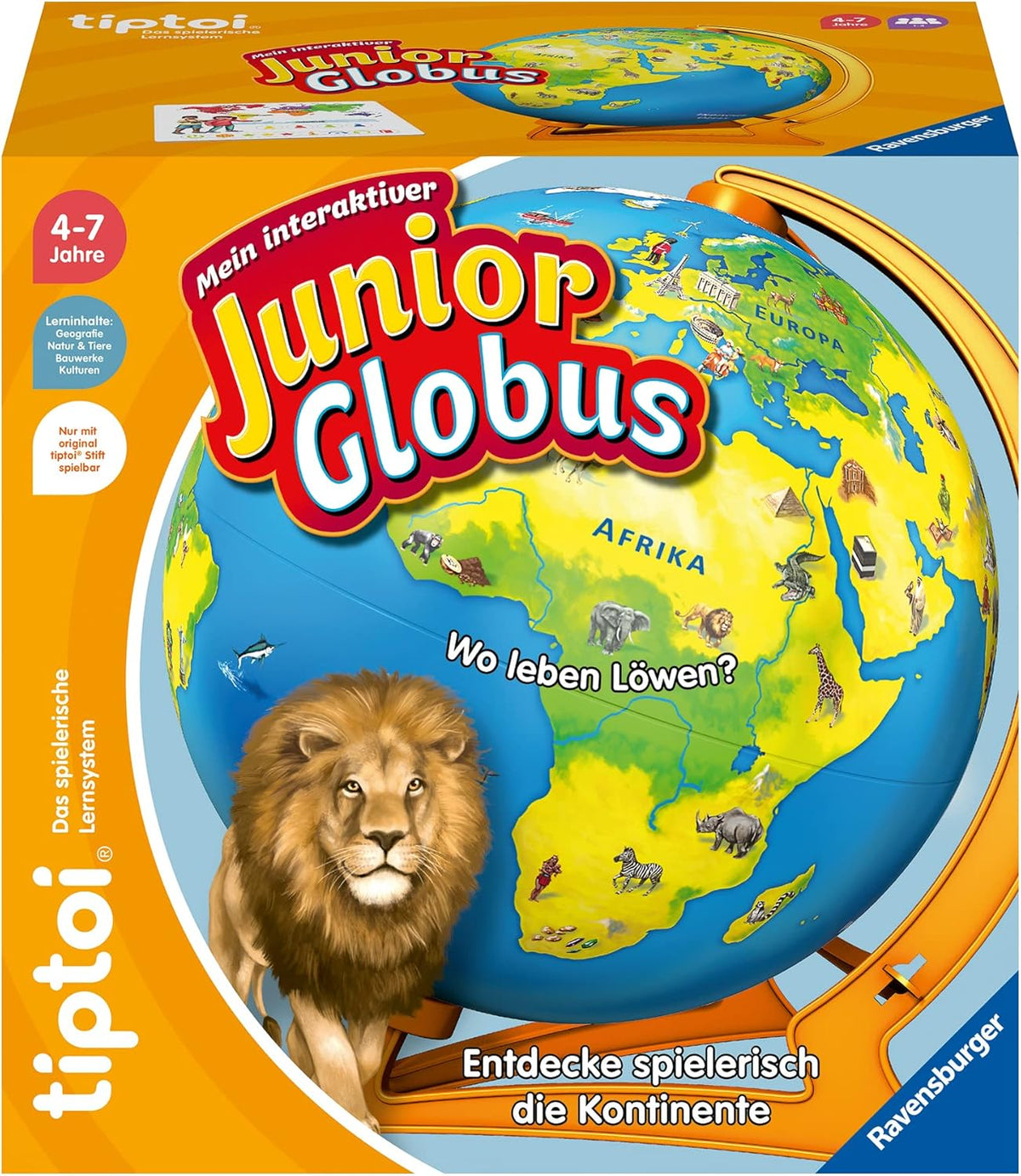 Ravensburger tiptoi Mein interaktiver Junior-Globus, 4–7 Jahre