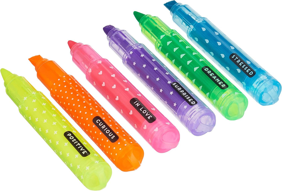 Legami Teddy’s Mood Mini-Textmarker-Set – 6 Farben, Bär