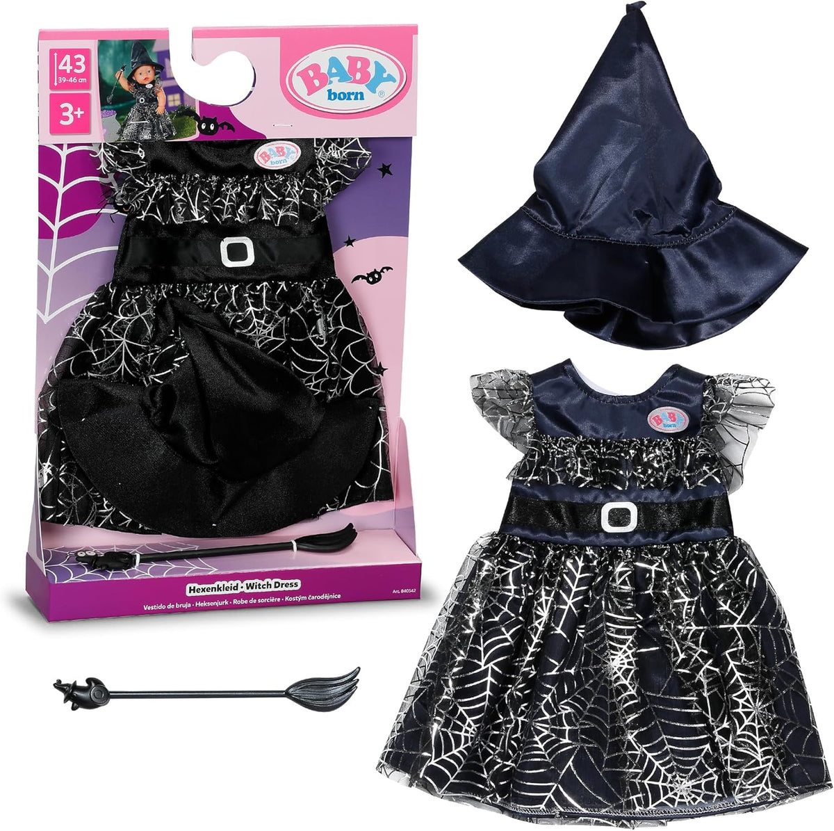 BABY born Hexenkleid schwarz 43cm – Zapf Creation Puppenkleidung