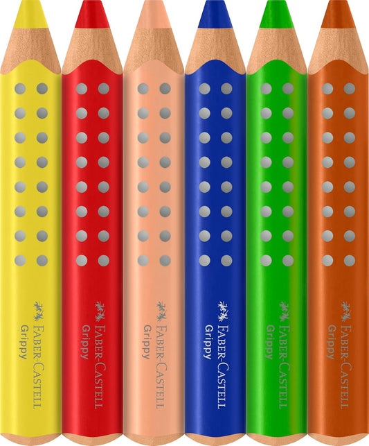Faber-Castell Grippy Jumbo Buntstifte, 6er Set, ab 3 Jahren