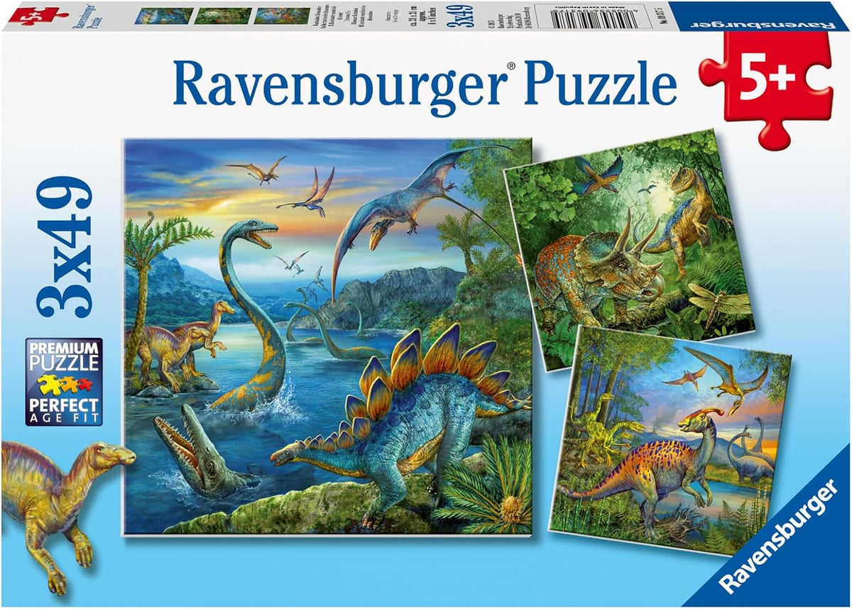 Faszination Dinosaurier 3 X 49 Teile Puzzles
