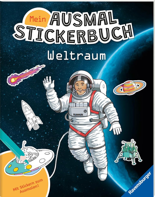 Ravensburger Weltraum Stickerbuch - Malen und Stickern mit über 300 ausmalbaren Stickern ab 4 Jahre