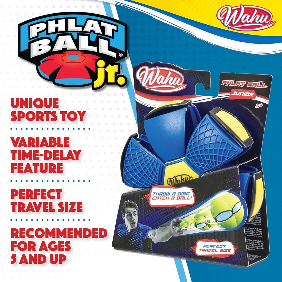 Phlat Ball Junior blau - 2in1 Frisbee & Ball kompakt