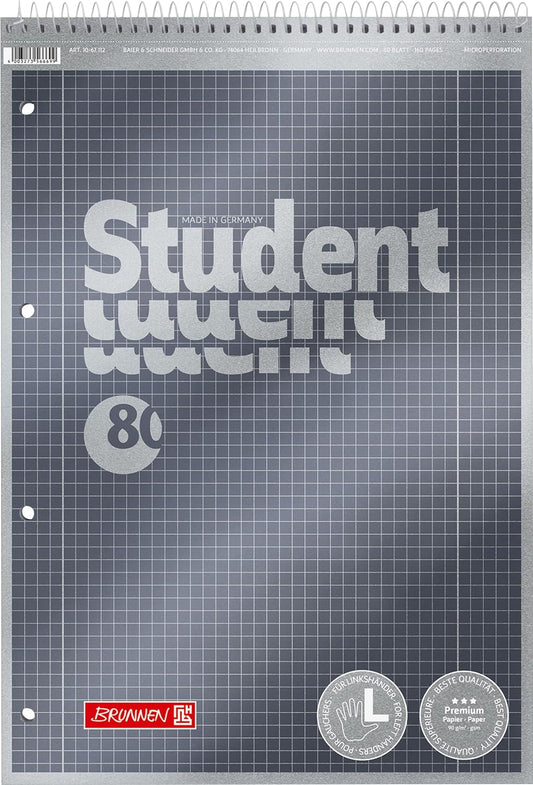 BRUNNEN Collegeblock STUDENT Premium A4 kariert - Made in Germany