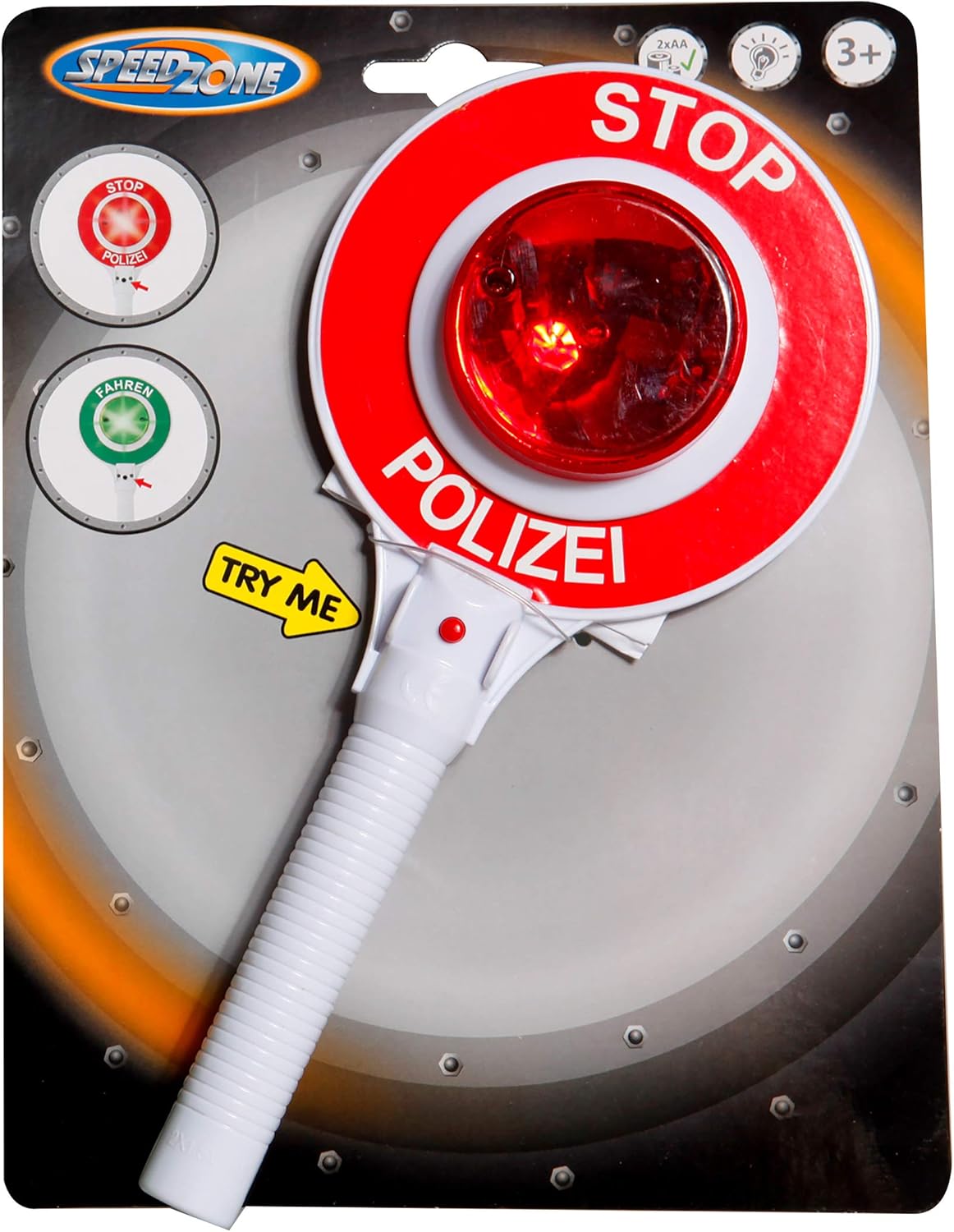 Polizeikelle mit Lichtsignal + Polizeiauto - Rot/Grün für Kinder ab 3 Jahren