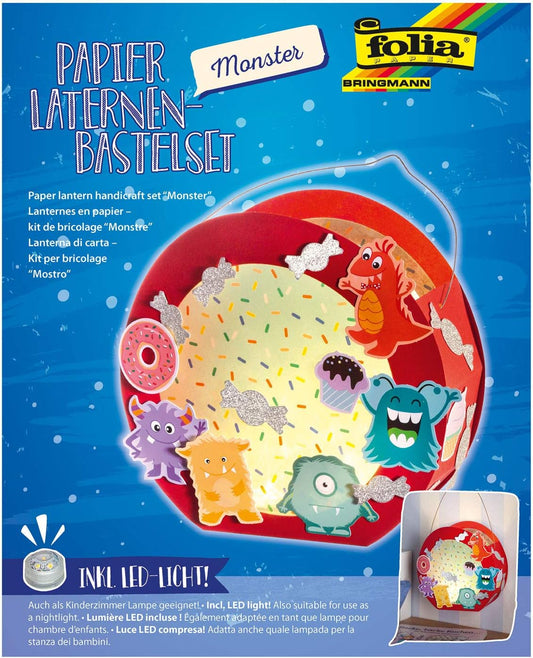folia Laternen Bastelset Monster inkl. LED-Licht