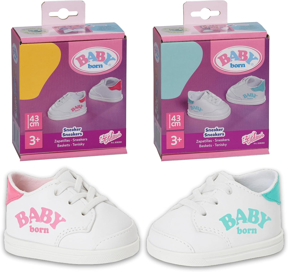 BABY born Sneaker 43cm – 1 Paar, Design zufällig (2 Designs)
