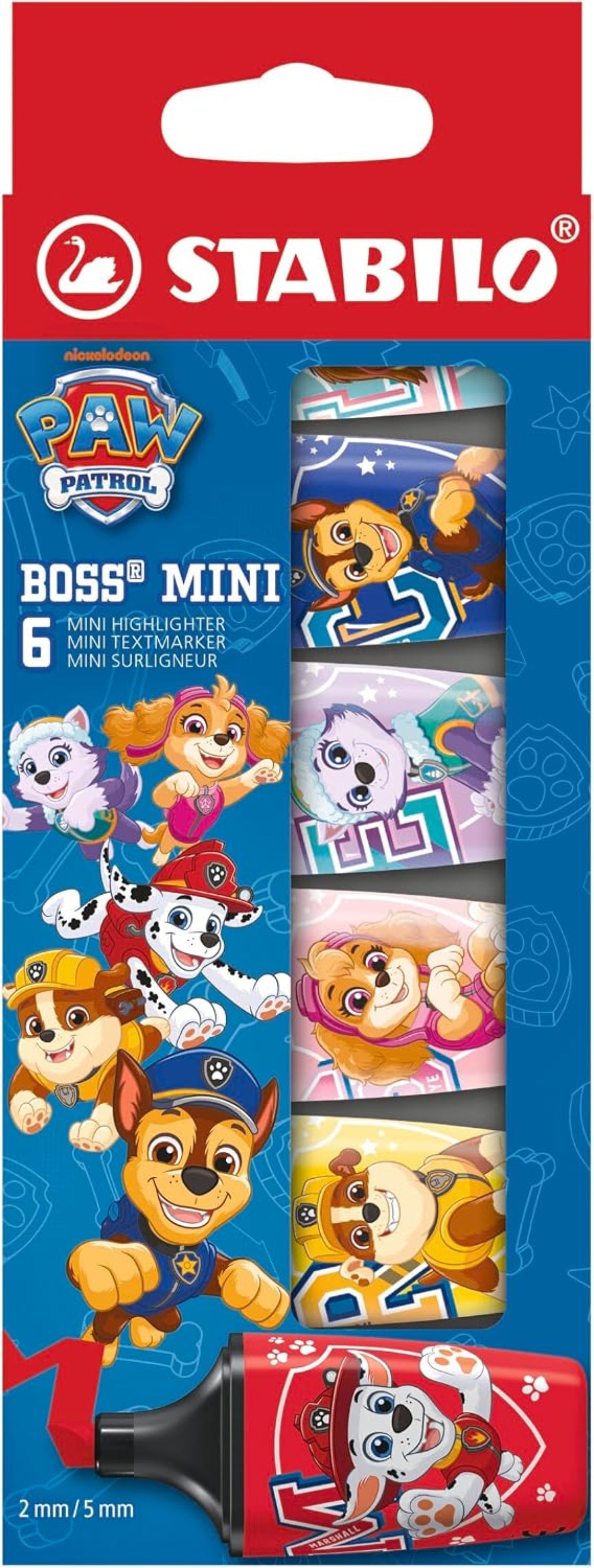 STABILO BOSS MINI PAW Patrol Textmarker, 6er-Set