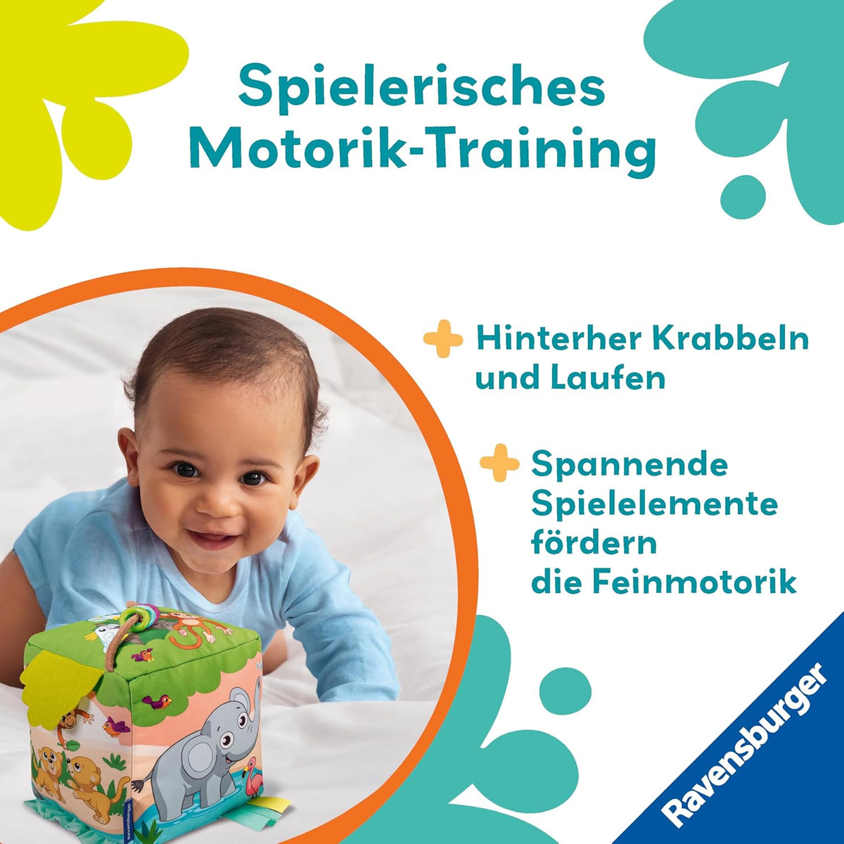 Ravensburger Play+ Motorik-Würfel Wilde Tiere ab 6 M.
