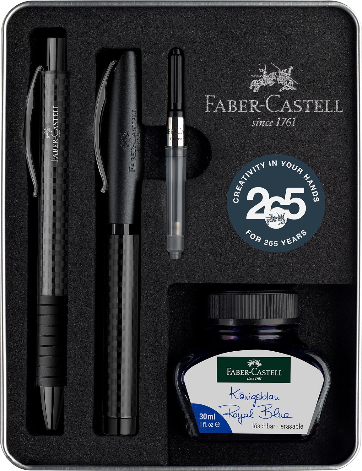 Faber-Castell Essentio Black Carbon Schreibset, 4-teilig