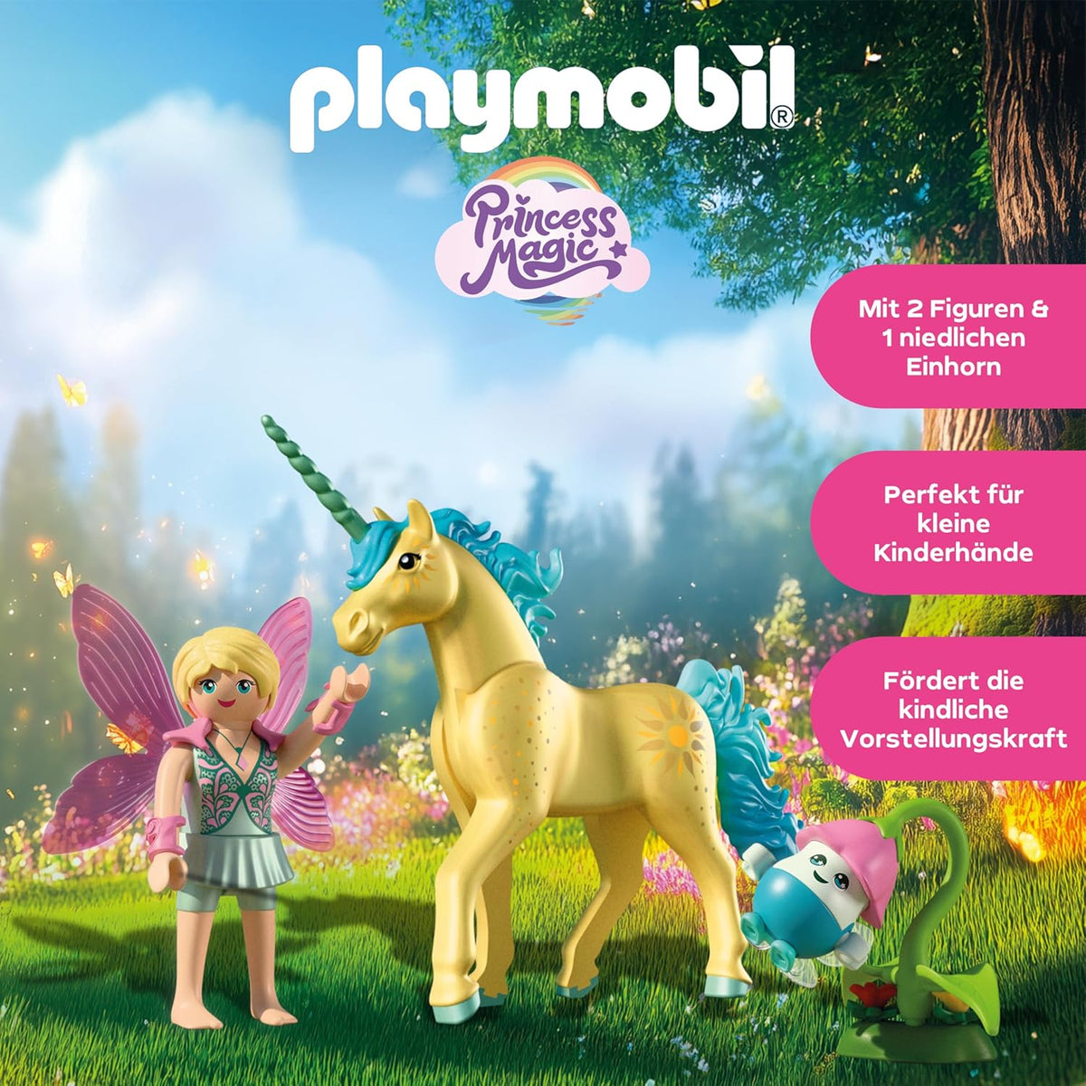 PLAYMOBIL Sonnenscheinblüte mit Feenfreundin – Einhorn