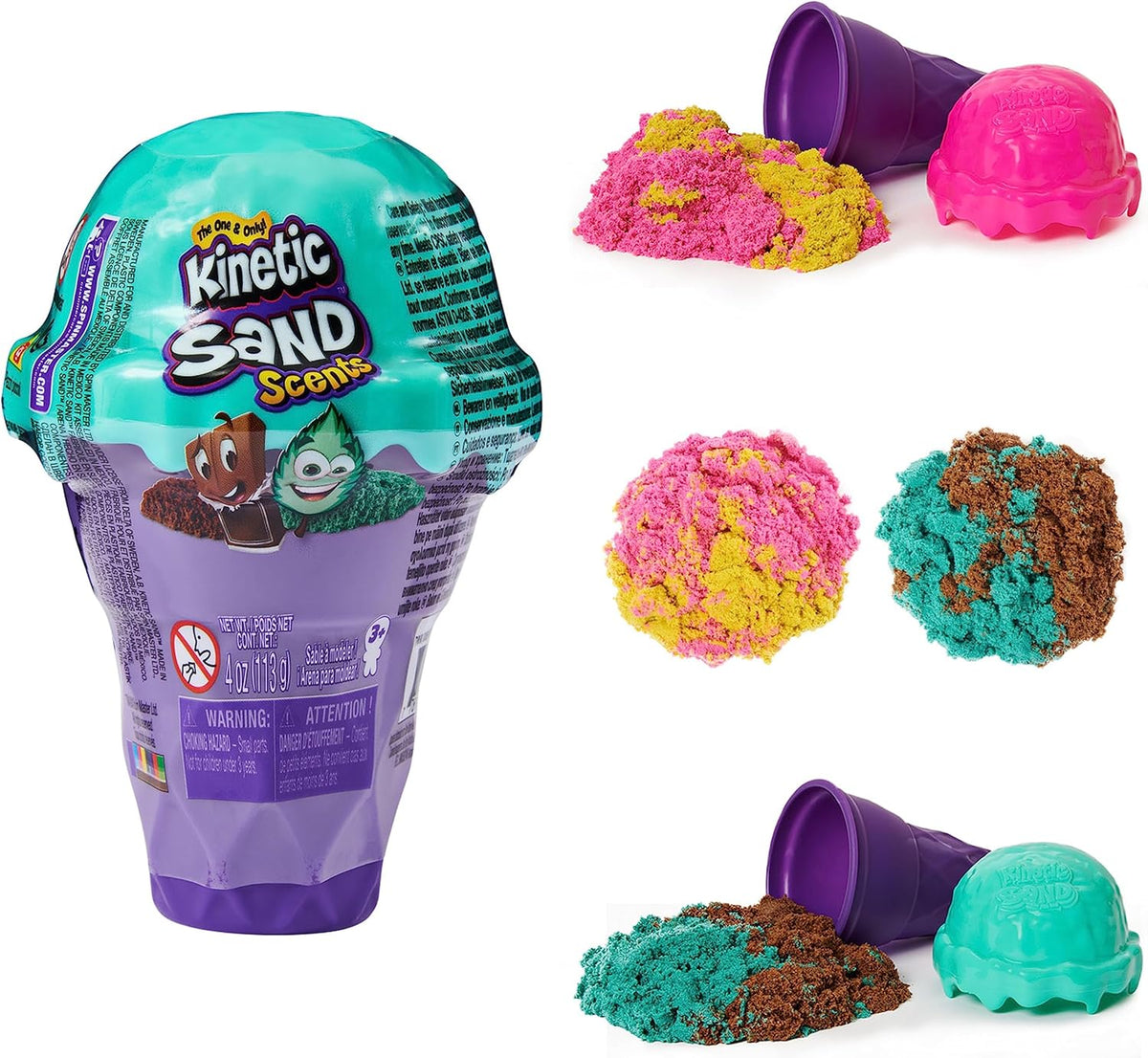 Kinetic Sand Eiscreme Behälter 113g – Farbe zufällig