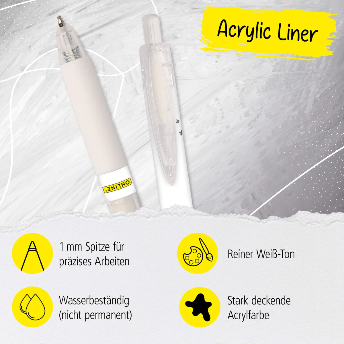 ONLINE Calli.Brush Acrylic Liner Koralle 1mm Spitze 12 Farben