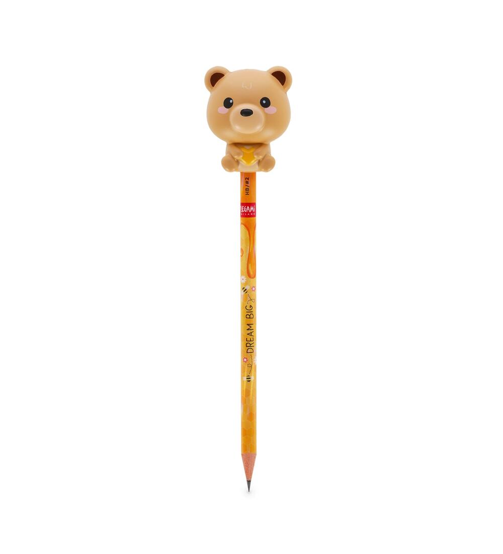 LEGAMI Anti-Stress Bleistift mit Teddy-Bear-Topper