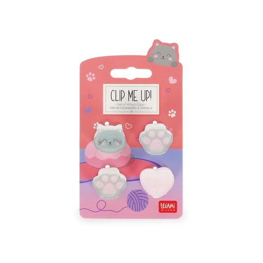 CLIP ME UP! - SET OF 4 MINI HAIR CLIPS - KITTY