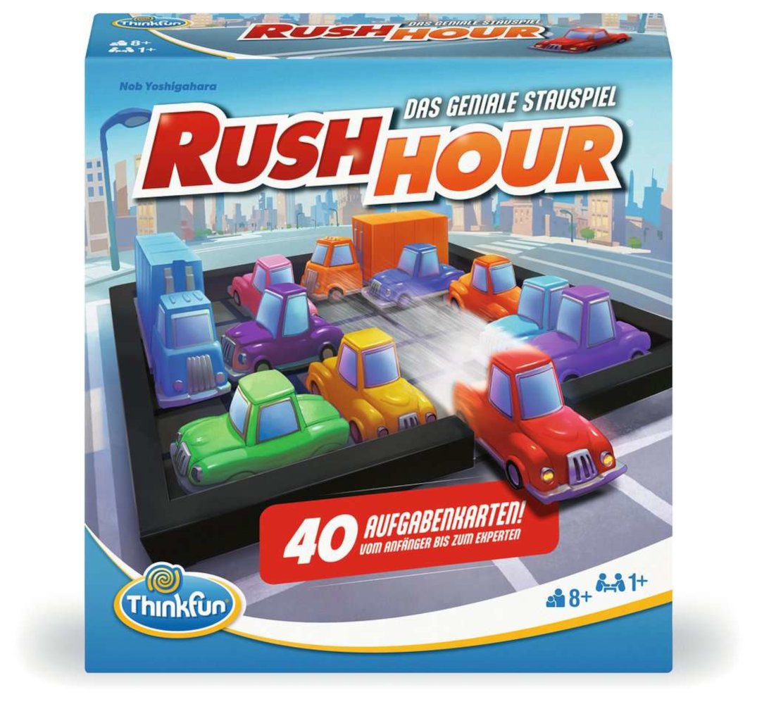 ThinkFun Rush Hour Logikspiel, 40 Aufgaben, ab 8 Jahren