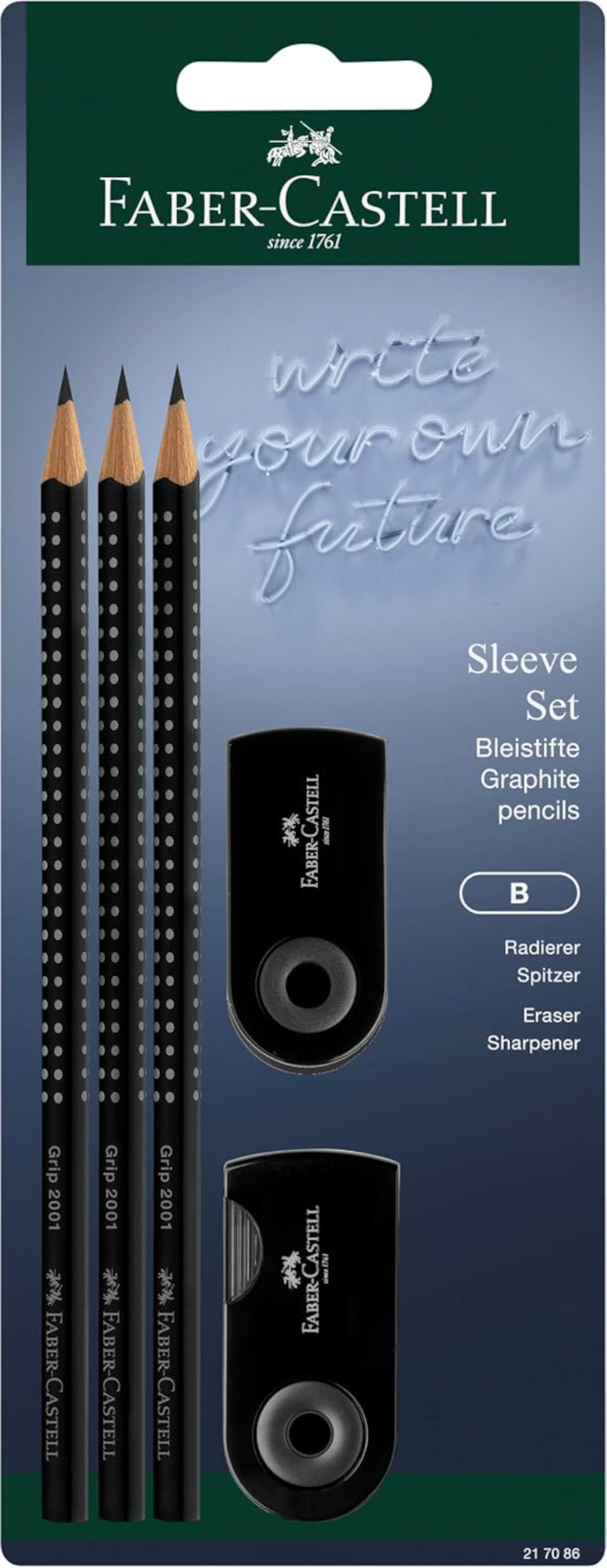 Faber-Castell Sleeve Bleistift-Set Schwarz, 5-teilig, B