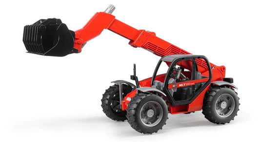 BRUDER 02125 Manitou Teleskoplader MLT 633 - Baufahrzeug mit beweglichem Teleskoparm