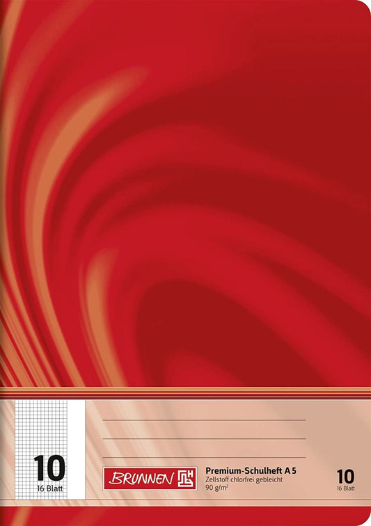 BRUNNEN Schulheft A5 Lineatur 10 kariert, 16 Blatt – Vivendi