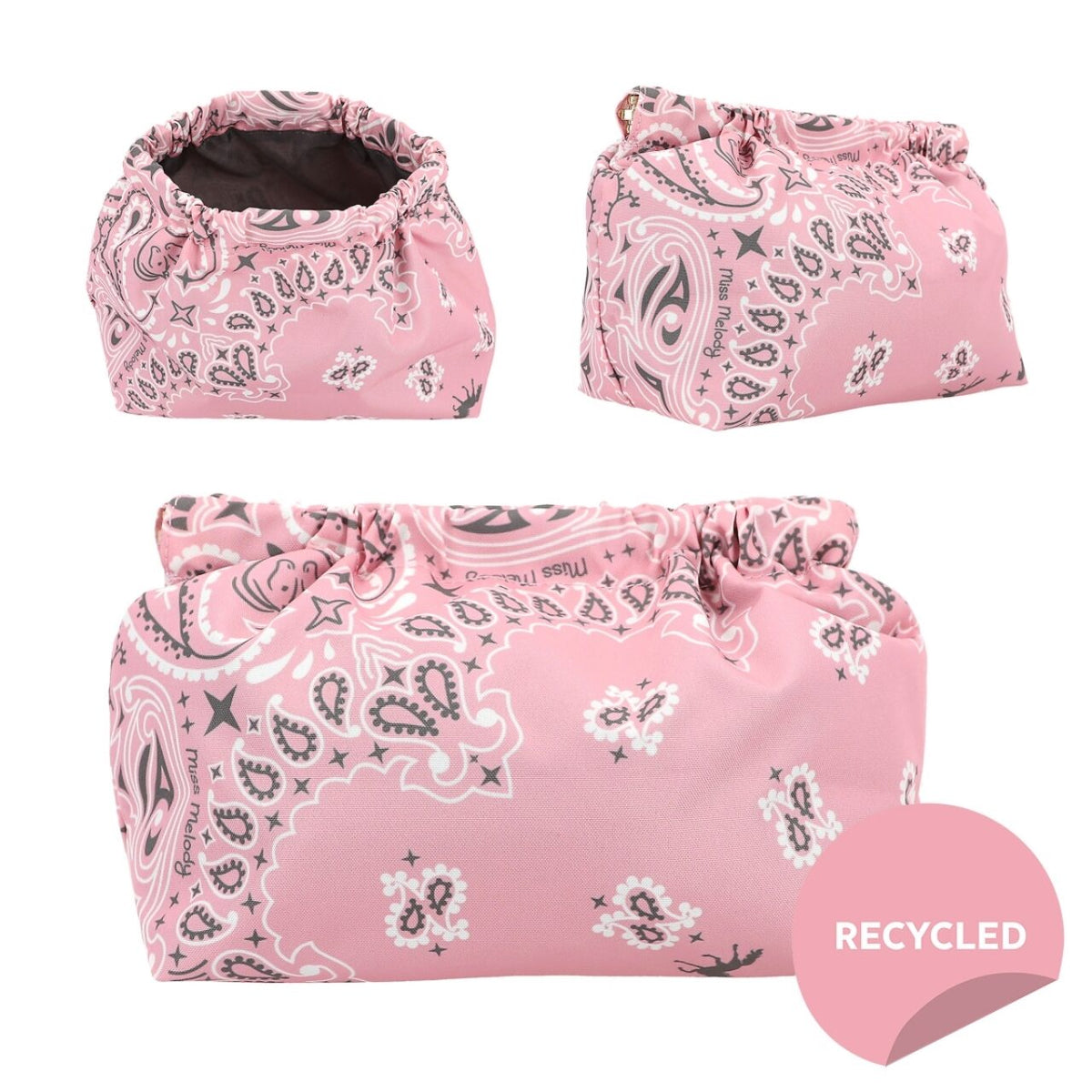 Miss Melody Kosmetiktasche BANDANA rosa 10x20x15cm
