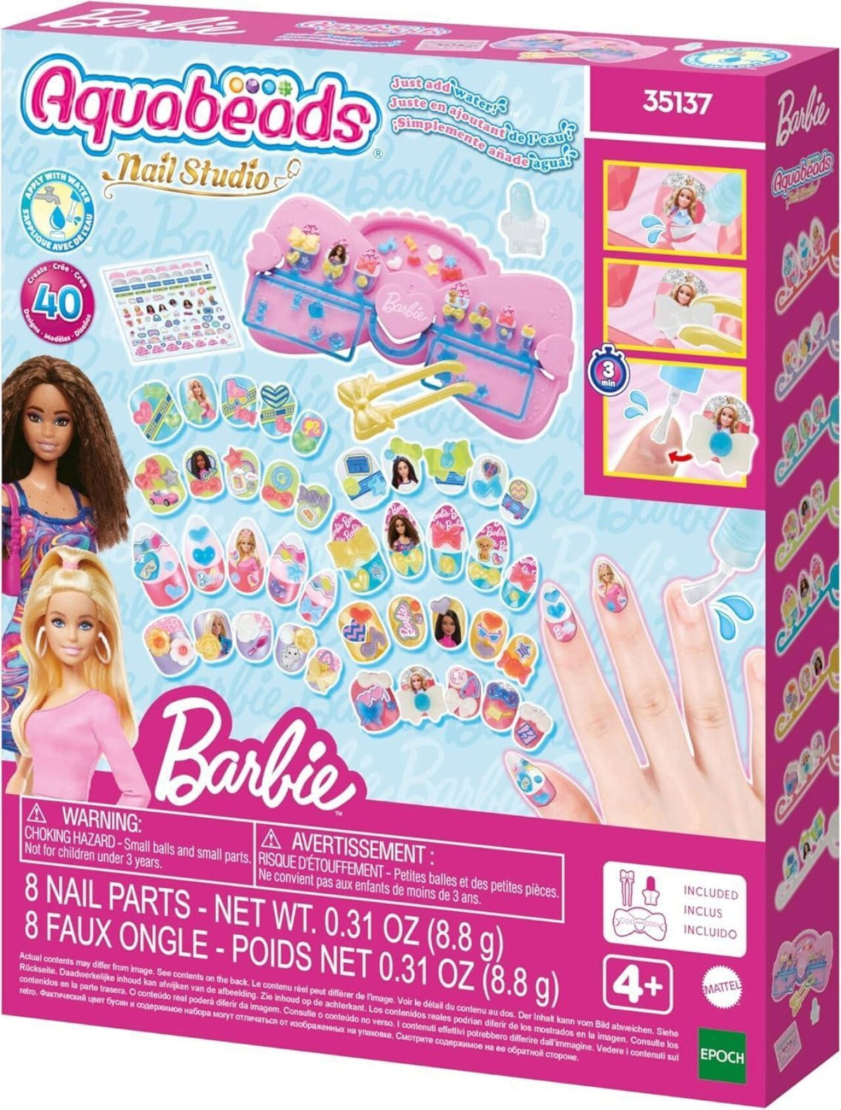 EPOCH Aquabeads Barbie Nagelstudio mit 40 Fingernägeln