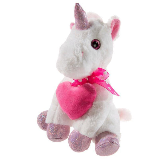 Magisches Kuschel-Einhorn mit Herz - Traumhafter Begleiter in Weiß/Pink