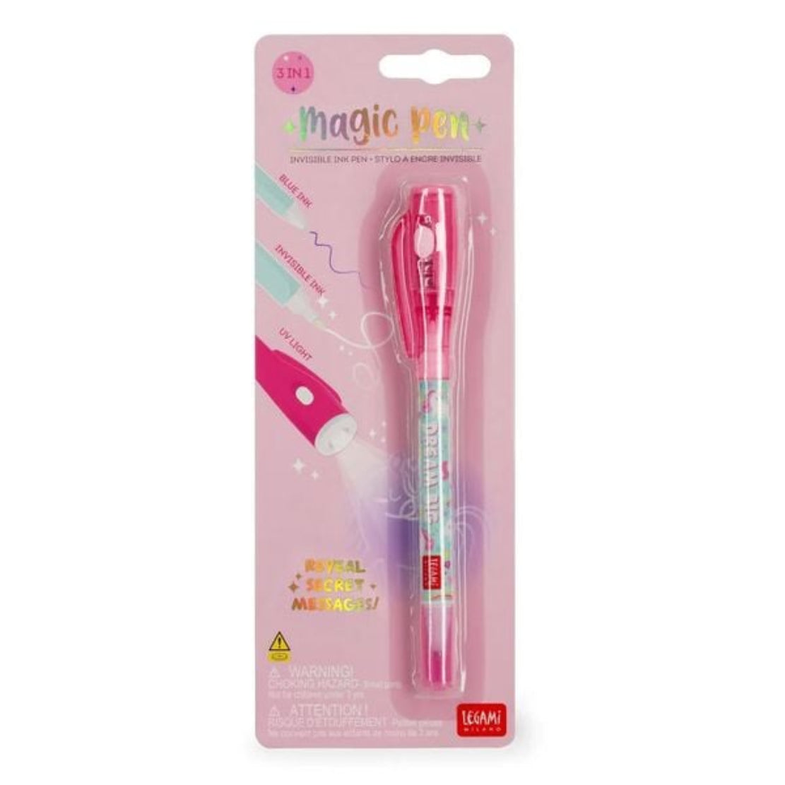 LEGAMI Magic Pen Einhorn – Stift mit unsichtbarer Tinte & UV-Licht
