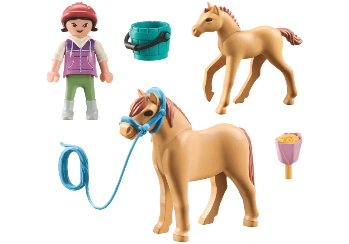 PLAYMOBIL 71498 Kind mit Pony und Fohlen - Horses of Waterfall
