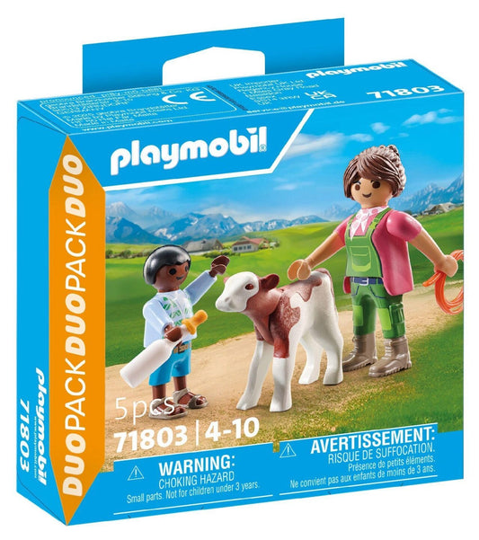 PLAYMOBIL 71803 DuoPack Bäuerin mit Kind und Kalb
