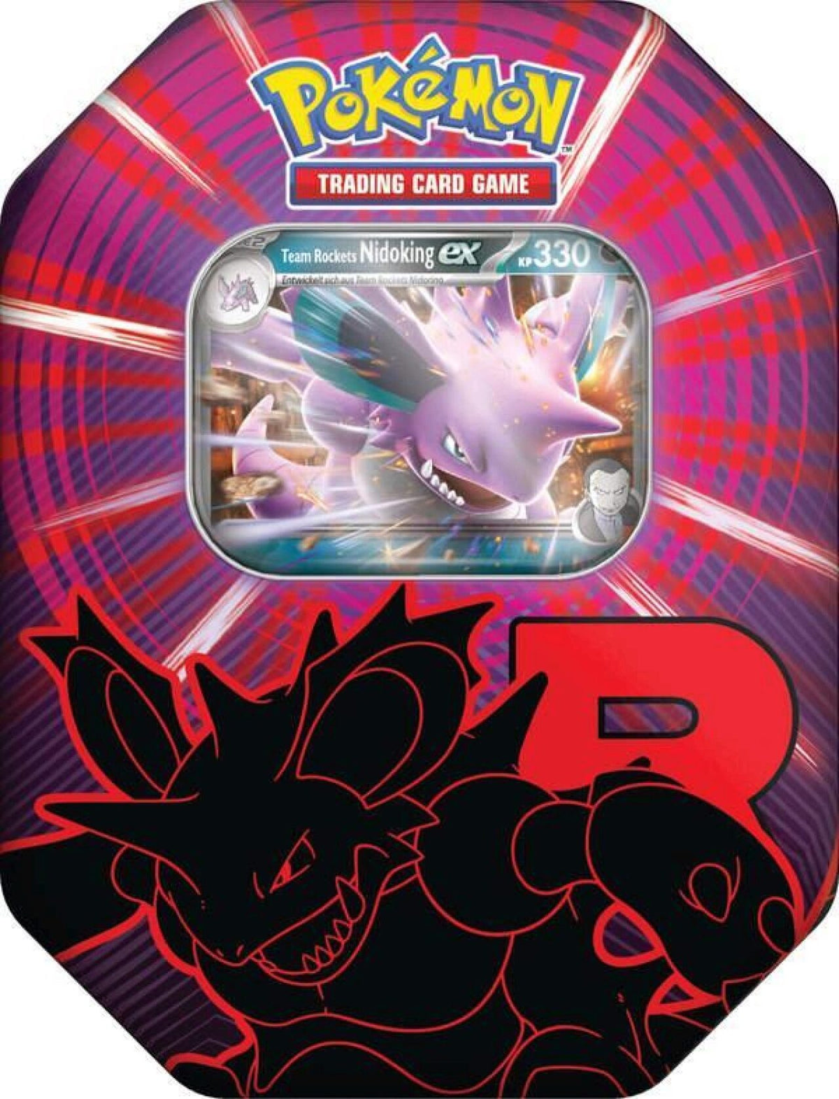 POKÉMON Team Rocket Nidoking-ex Tin-Box - Sammelkartenspiel mit 4 Boosterpacks