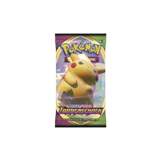 Pokémon Sammelkartenspiel - 1 x Booster Packung - Schwert & Schild: Farbenschock Booster (deutsch)