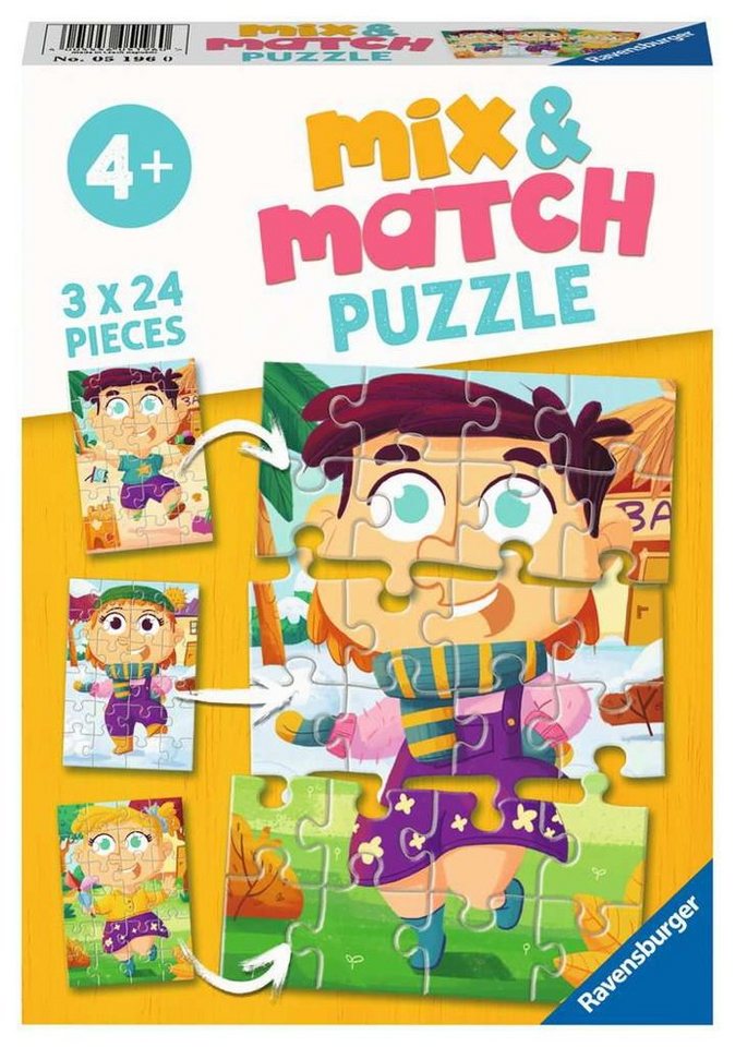 Ravensburger Mix & Match Puzzle: Kunterbunte Kleider - Kreatives Lernspielzeug für Kinder